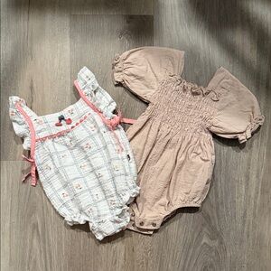 Rabbit Bear Organic summer spring onesie 6-9 months bundle
